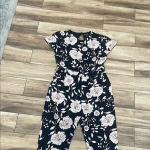 Floral Jumpsuit in Black and White